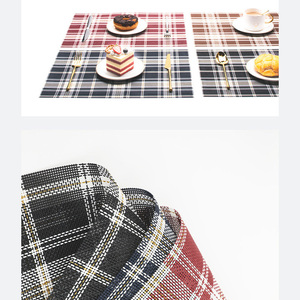 批发新款格子餐垫PVC防滑隔热垫矩形桌垫杯垫 - Product Image 6