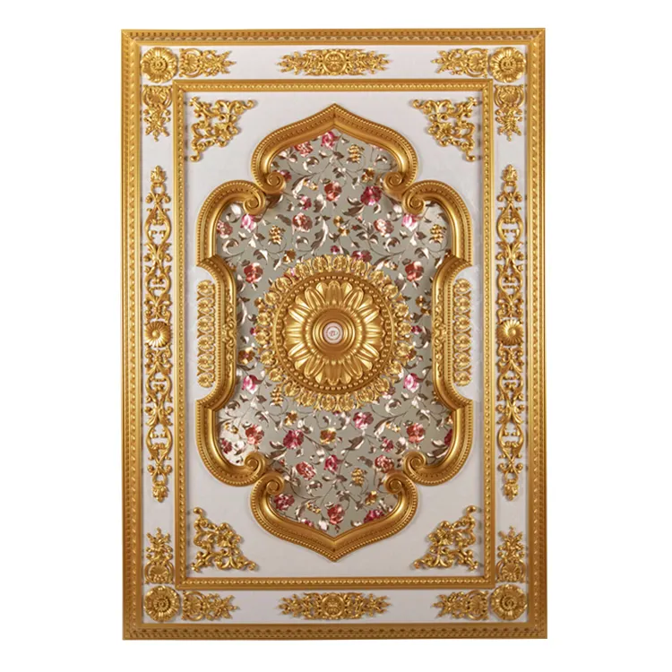 Banruo New Coming Gold PS Rectangle Top Wall Board Ceiling Design Panel Material for House Lighting Decoration