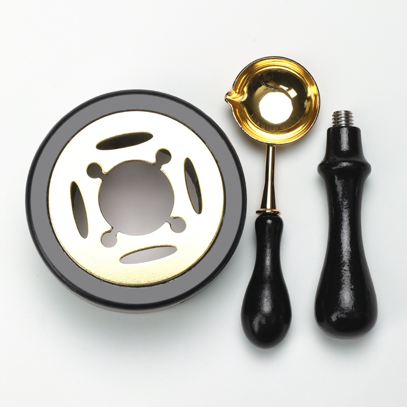 Black three-piece set (wooden furnace spoon handle)