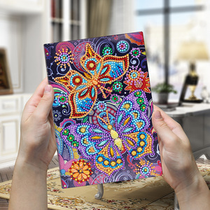 A5 Size &amp; 64 <strong>Pages</strong> DIY 5D <strong>Notebook</strong> <strong>with</strong> Diamond Painting Cover Kits Butterfly Shaped Leather <strong>Plain</strong> Journal Notepad - Product Image 6