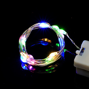 1 m10leds stringa di luce di luce decorazione di natale filo di rame stringa di luce LED pulsante batteria colorato fiore regalo