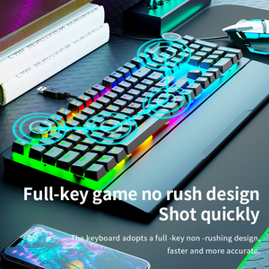 Teclado mecánico GK515 retroiluminado RGB de siete colores, interfaz USB barata para Aprendizaje de oficina y juegos de computadora de tableta - Product Image 3
