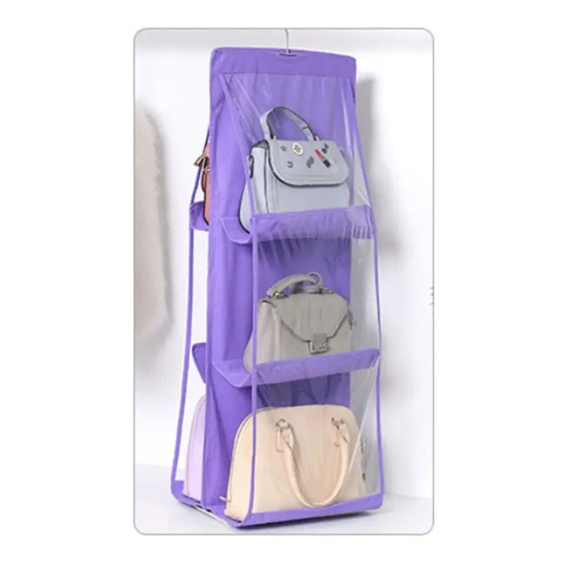 Bolsa organizadora de almacenamiento para armario, bolso con 6 bolsillos transparentes de Pvc de fácil acceso