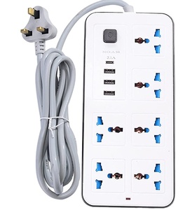 <strong>Power</strong> Strip 6 Port <strong>Socket</strong> with 3 <strong>USB</strong> <strong>Power</strong> <strong>Socket</strong> with 2M Extension UK Plug <strong>Socket</strong> - Product Image 1