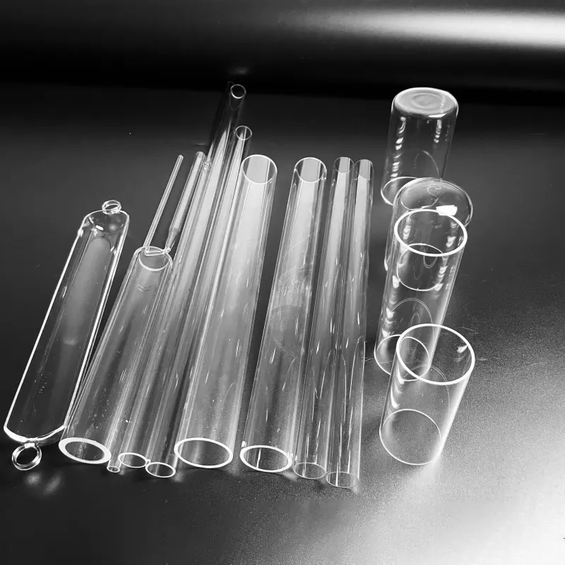 맞춤형 고온 사이즈 붕규산 유리 튜브 클리어 라운드 융합 실리카 유리 튜브