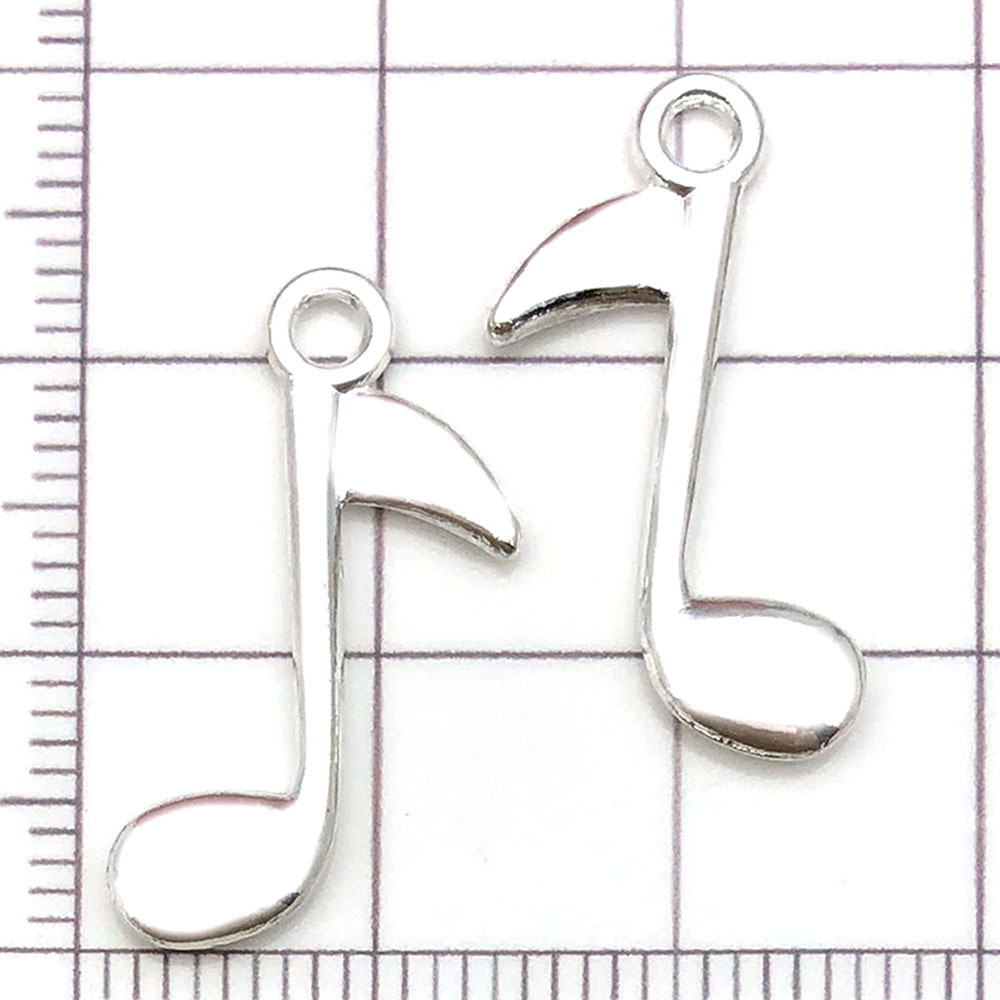 1 bright silver musical note - 1g - 8*24mm - 20913