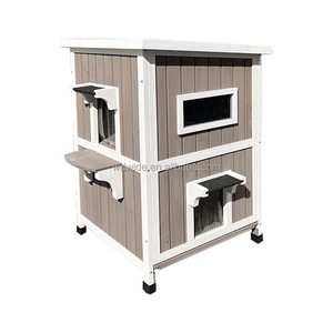 Hava geçirmez Pet House ahşap kedi barınak fırça dinlenme levrek ve yan saksı küçük hayvanlar kapalı açık kullanım için - Product Image 4