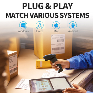 Gtcodestar kho Máy Quét Mã Vạch 2.4GHz không dây USB Đầu đọc mã vạch 1D Máy quét mã QR súng sản phẩm kỹ thuật số - Product Image 2