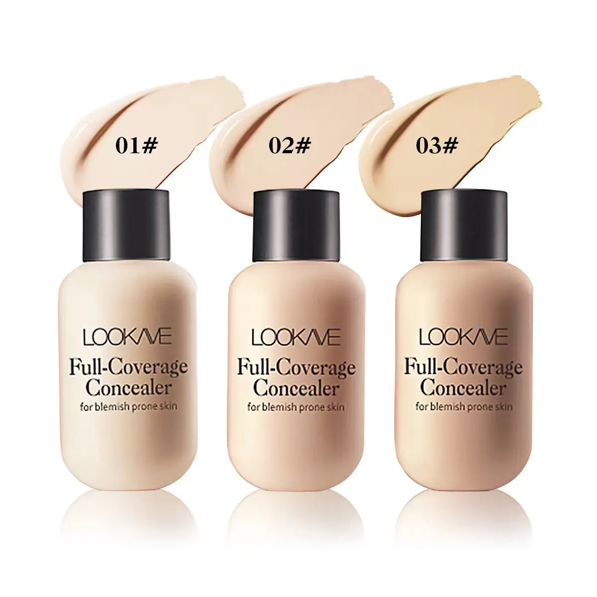 ขายส่ง 3 สีขวดนมเด็ก Concealer ของเหลวสาว Concealer ครอบคลุมสิวและดวงตาคล้ํา