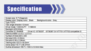 Werks großhandel 5,7 Zoll 320 X240 LCD-Zeichen LCD-Modul FSTN LCD-Display - Product Image 5