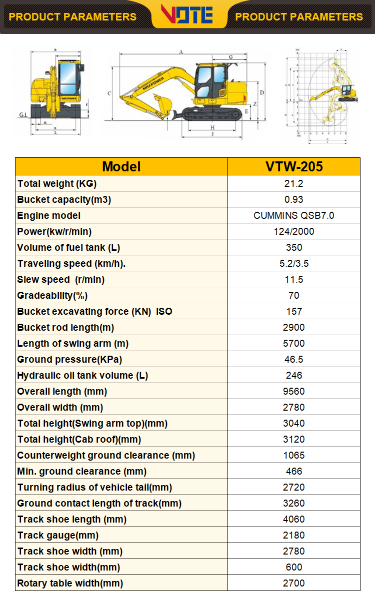 CE/ISO 20.5 ton large excavator digger for sale China machinery long crawler excavators prices Africa