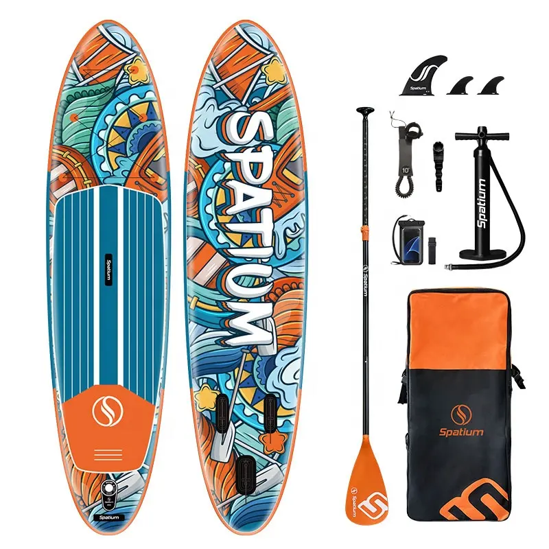 Spatium Vente Chaude double paddle board gonflable sup planche de surf de pêche à vendre