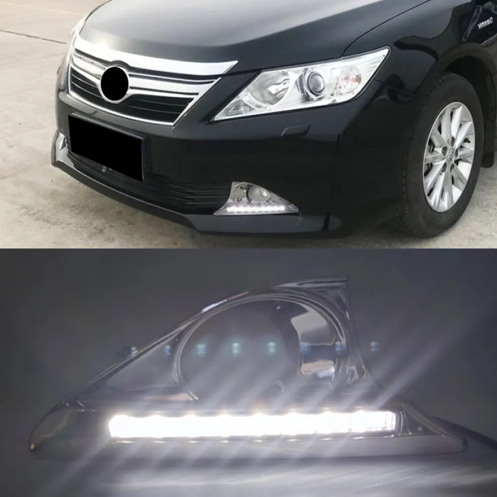 Gobison su geçirmez LED DRL gündüz çalışan far sis lambası sürüş işık Toyota Camry 2011 2012 2013 2014 sis işık