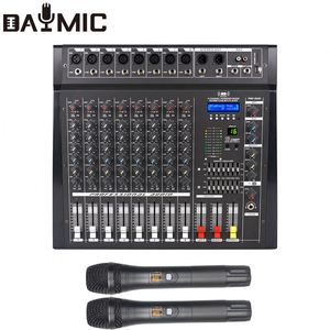 AOSHEN 8 Channel Power Audio Amplifier <strong>Match</strong> for <strong>Sound</strong> Mixer Ith Metal Wireless Microphone With 16 DSP Echo USB BT - Product Image 6