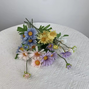 批发真丝非洲菊雏菊花束荷兰菊花小雏菊白色黄色小人造菊花