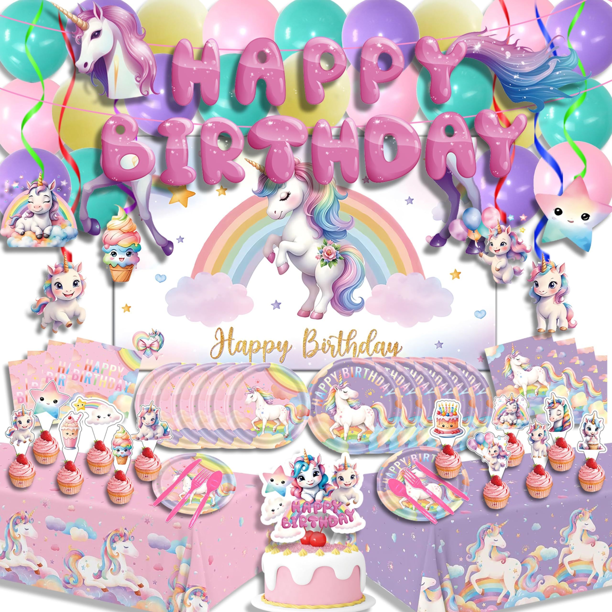Set a tema unicorno rosa