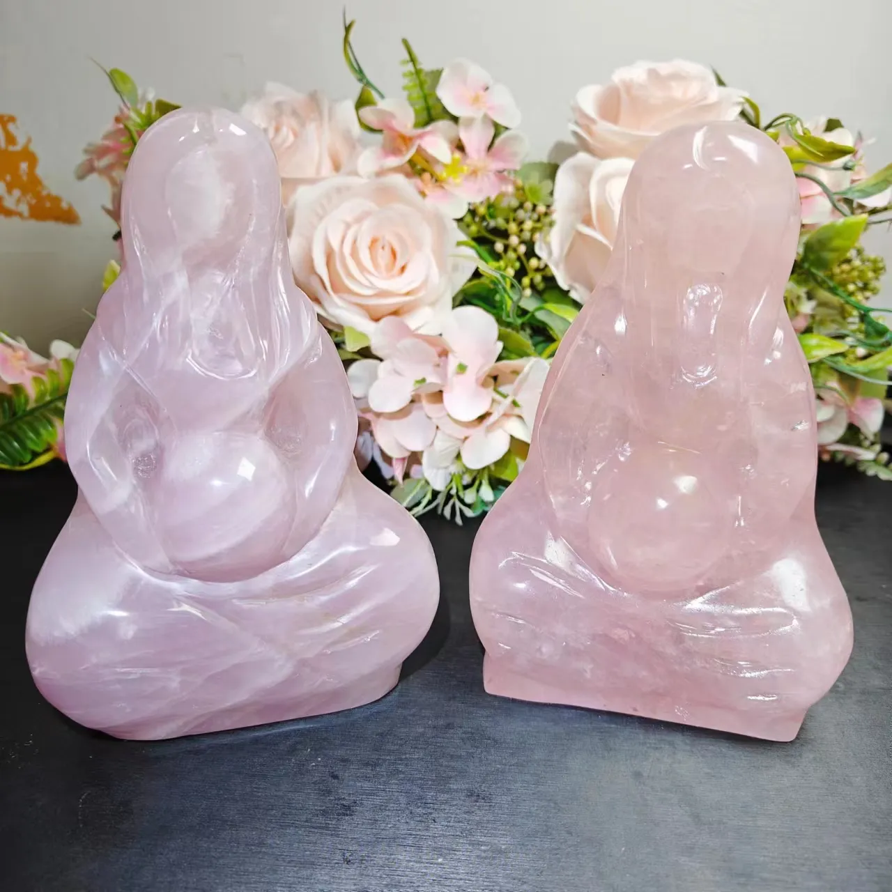 Terre nourrissante en Quartz de Rose naturel sculpté à la main, décoration, vente en gros, 1 pièce