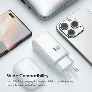 Cargador GaN de 65W, adaptador de corriente de carga rápida PD, Cargador USB C, certificado CE FCC RoHS, cargadores USB universales multifunción - Product Image 6