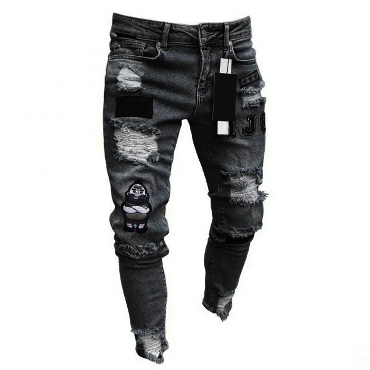 Nuevo diseño personalizado de moda Slim Jeans para hombres Skinny High Men Jeans Pantalones de mezclilla en bajo precio y alta calidad