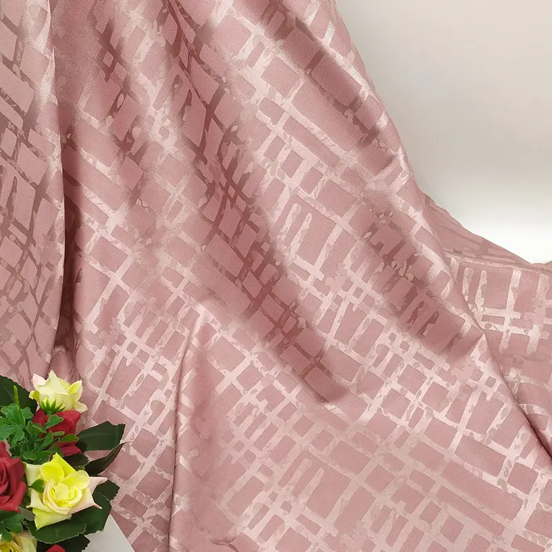 Tissu jacquard à carreaux motif personnalisé Impression textile Chemise de pyjama soyeuse sexy