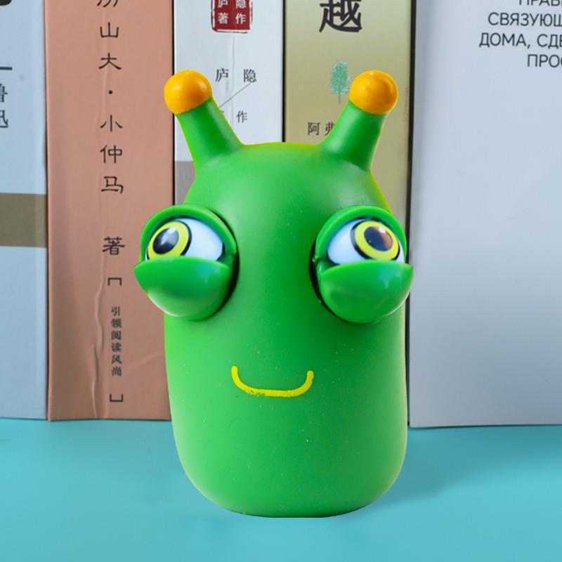 Vegetable worm-staring eyes-green-8cm