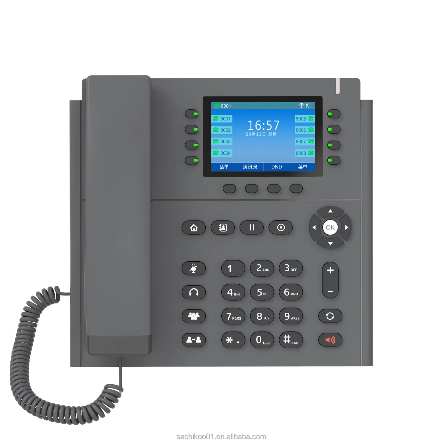 IP-Telefon 2023 neues Modell WLAN SIP Geschäft mit 8 SIP-Konten großes Display für Büro Hotelgebrauch Ip-Telefone Voip-Produkte Ip Pbx