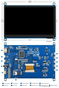 Lampone Pi5 7 pollici HD LCD PC Monitor 1024*600 IPS Touch Screen capacitivo per lampone Pi 5/4B/3B/Zero Jetson Nano Win10 - Product Image 6