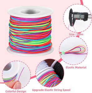 1mm 100m/109 Yards Elastic <strong>String</strong> Stretchy <strong>String</strong> for Bracelet Making Rainbow Bracelet <strong>String</strong> Elastic Cord,TLX0188