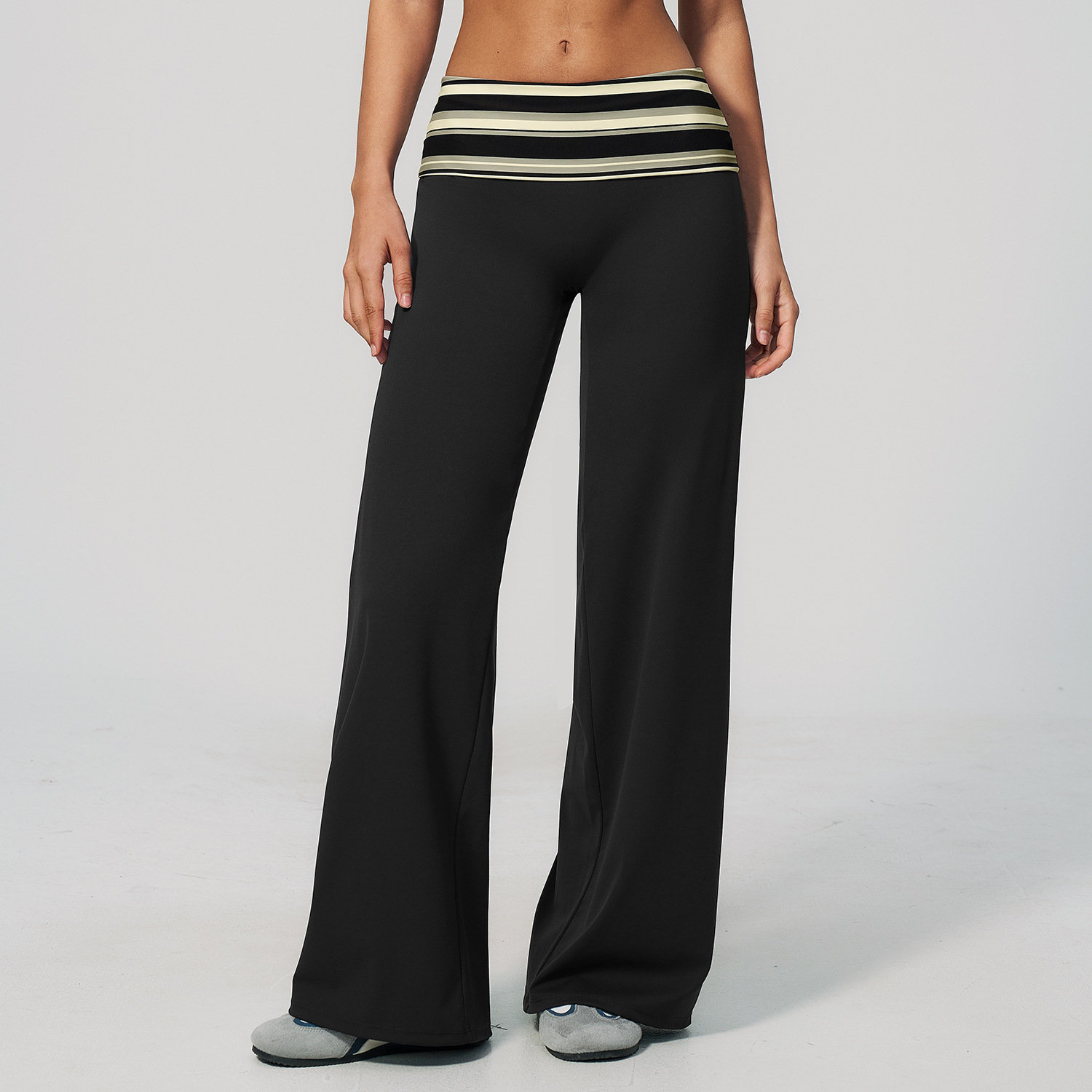Flare Leggings-stripe black