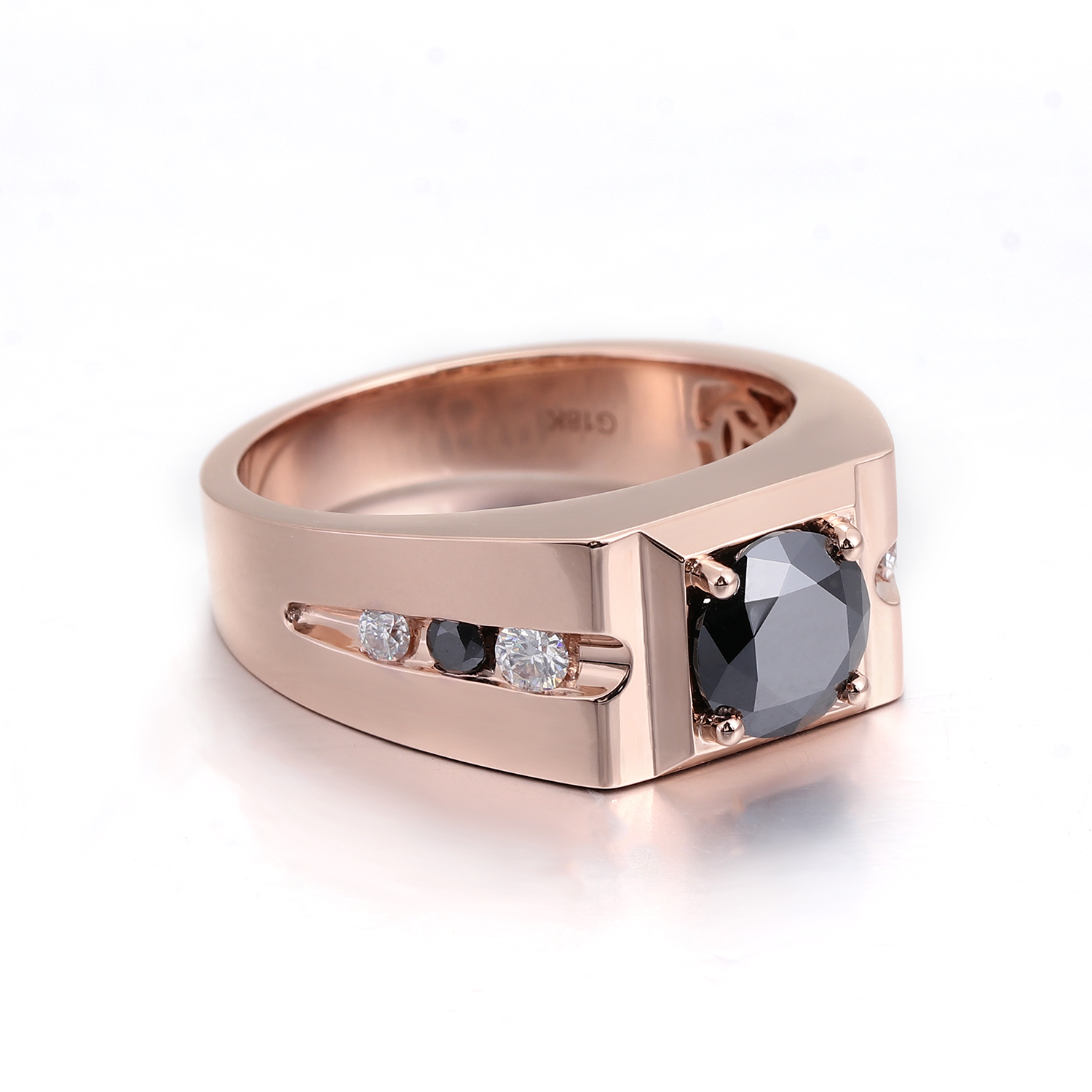 Bague moissanite en or massif 18 carats véritable