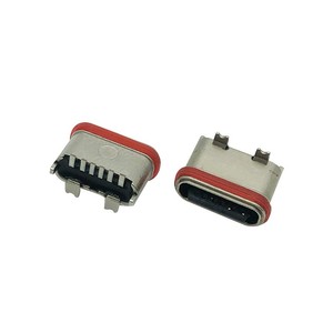 防水立式SMT安装锌合金外壳USB连接器C型6针母，方便连接 - Product Image 1
