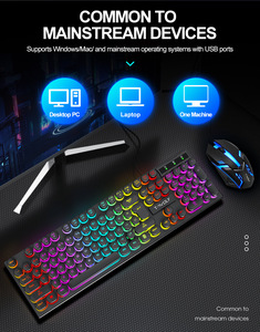 Teclado USB con cable iluminado T80 para juegos ópticos de escritorio y computadora portátil con interfaz USB 3,0 Nuevo producto - Product Image 2