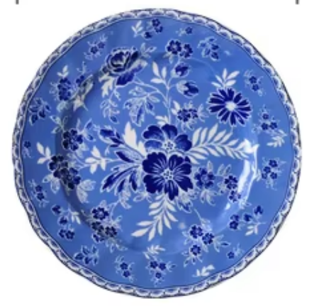 Assiette bleue de 8,5 pouces