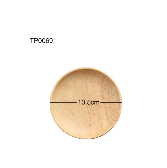 Plato redondo de madera maciza 10,5*2cm
