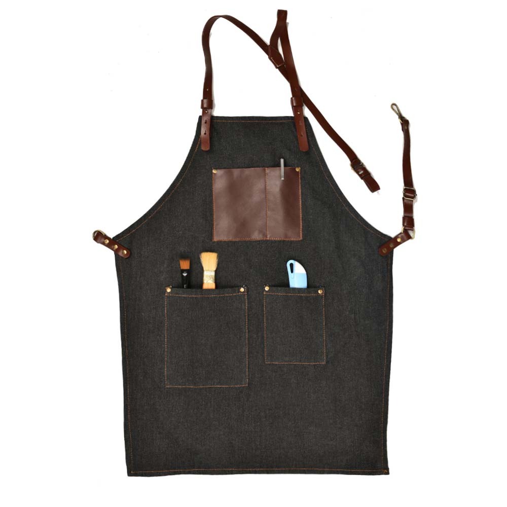 Black leather herringbone B