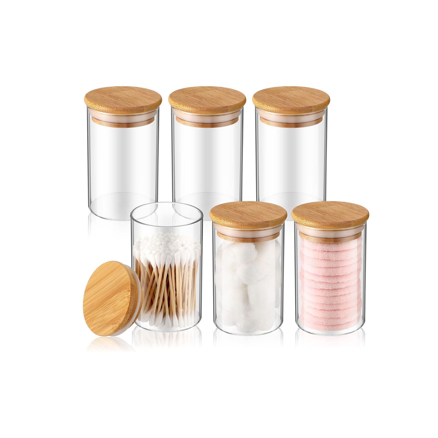 ensemble de pots de rangement en verre