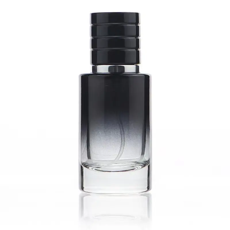 Wholesale 2021 New Design Luxury Cylinder 100ml Transparent Spray Black Glass Perfume Bottle