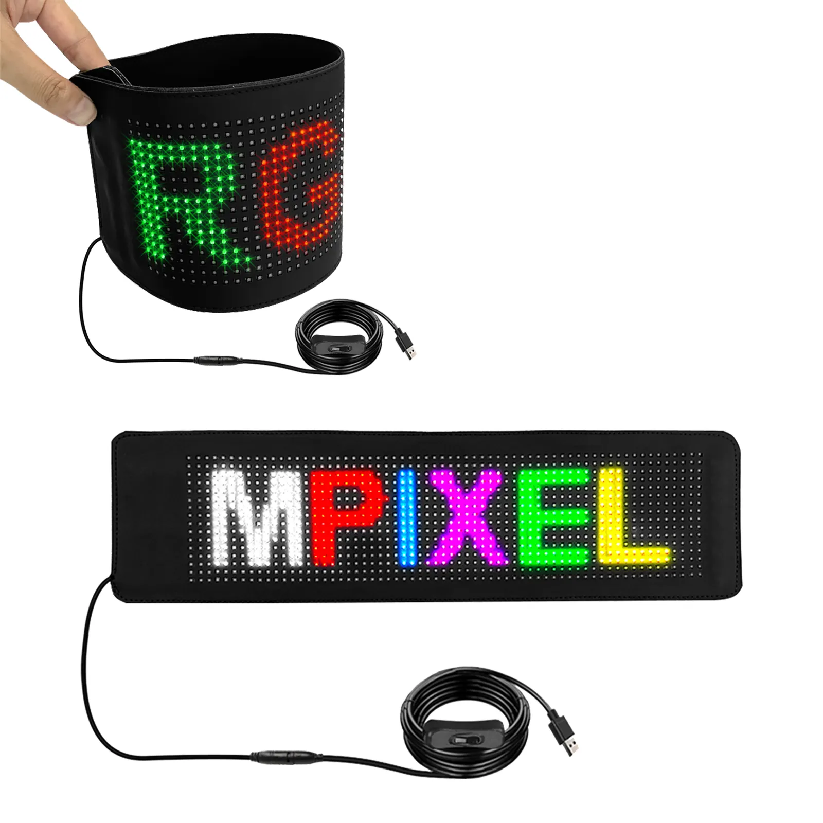 Flexível LED Car Sticker Glow Painel Light Up Scrolling Custom Window Stickers Loja de Sinal Aberto Programável LED Adesivos Para Carro