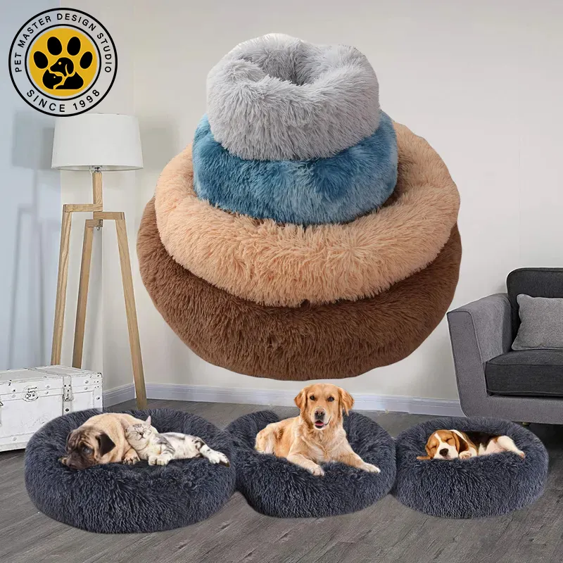 Роскошная пушистая плюшевая кровать для собаки