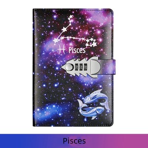 12 libro di codici zodiacali quaderno per studenti ragazze delicato blocco note portatile per libri A mano con serratura - Product Image 5