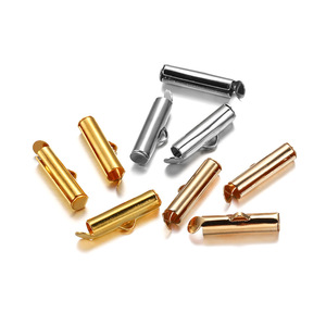 Diy滑链珠管扣珠宝制作珠链管扣桶扣珠滑块端盖连接器 - Product Image 1