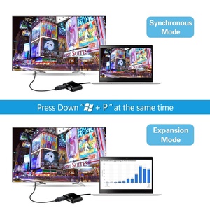 Adaptador de salida Dual 2 en 1, USB 3,0 a HDMI y VGA, vídeo AV, para PC a Monitor, proyector HDTV, etc. - Product Image 4