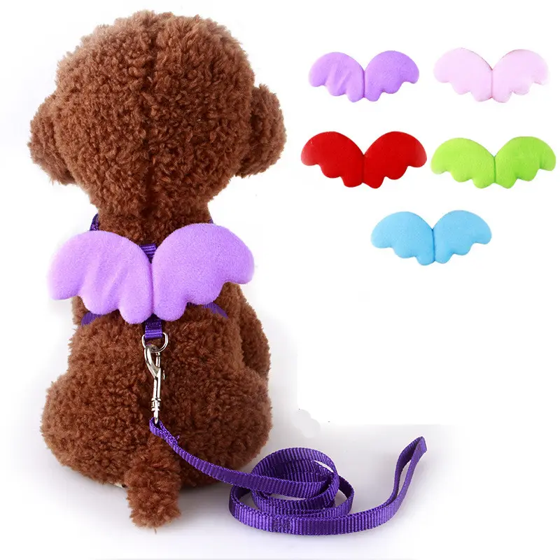 Angel Wing Dier Accessoires Verstelbare Outdoor Wandelen Pet Harnas Honden Leads Touw Kat Puppy Leash Set Puppy Halsbanden