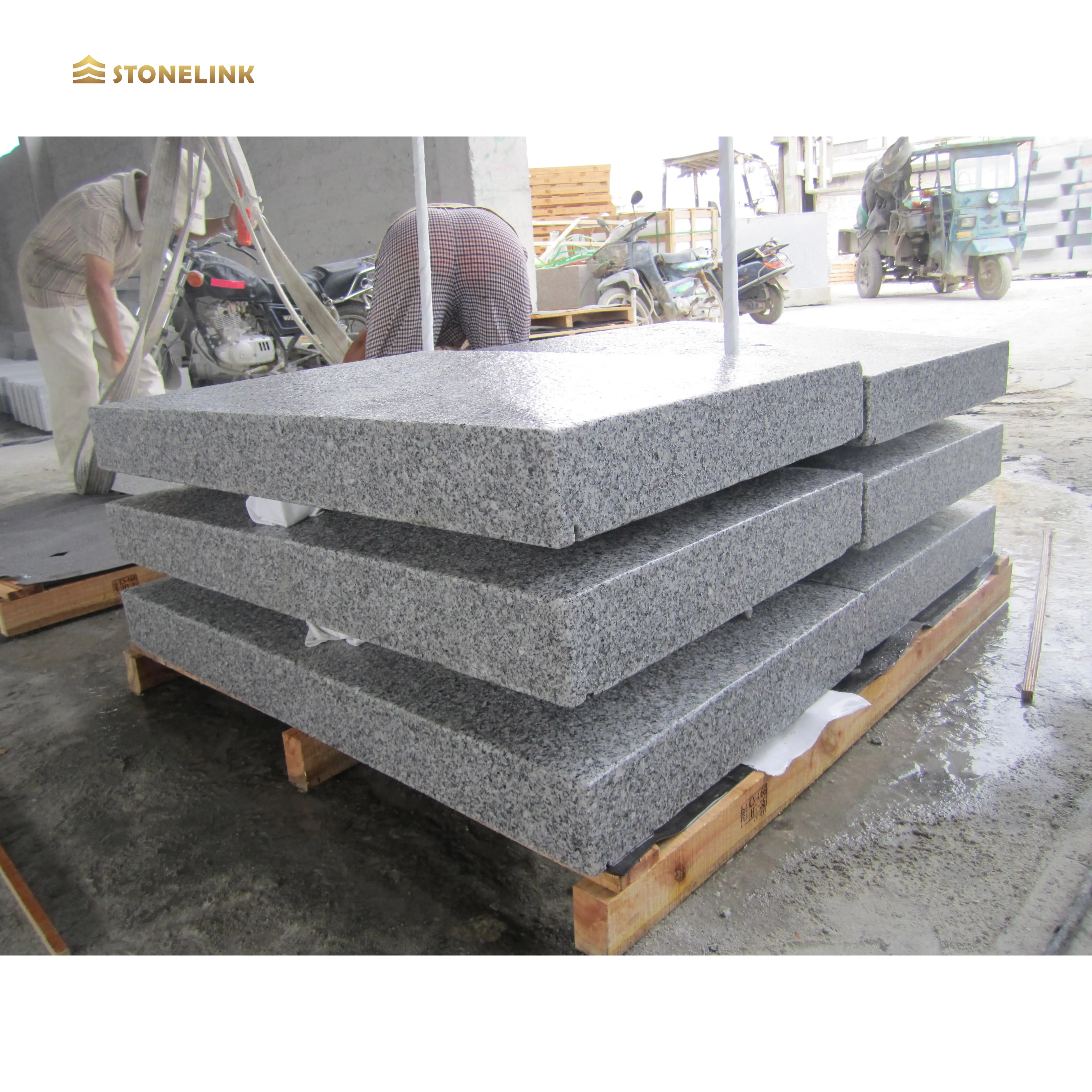 Stonelink China kostengünstiges Projekt Naturstein hellgrau G603 Granit-Steinstufen Treppenfliese Bodenbelag Granit