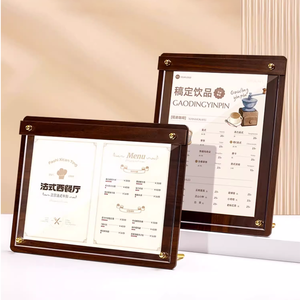 Tùy chỉnh quảng cáo Acrylic <span class=keywords><strong>menu</strong></span> thức ăn nhanh <span class=keywords><strong>Menu</strong></span> hiển thị mỏng khách sạn A3/A4 Gỗ cơ sở nhà hàng Áp phích đứng - Product Image 2