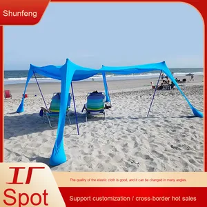 Cho Amazon Nhà Máy Trực Tiếp Hai Lớp Lycra Tán Lều Xách Tay PVC Mặt Trời Bảo Vệ Bóng Râm Cho Cắm Trại Bãi Biển Câu Cá Trong Mùa Hè - Product Image 6