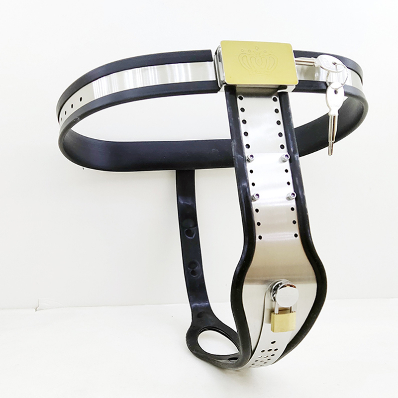 Argent-- Ceinture de chasteté en forme de T avec bouclier