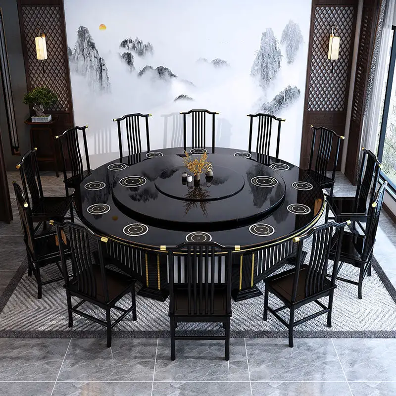호텔 전기 큰 둥근 테이블 새로운 중국 작풍 단단한 나무 식탁