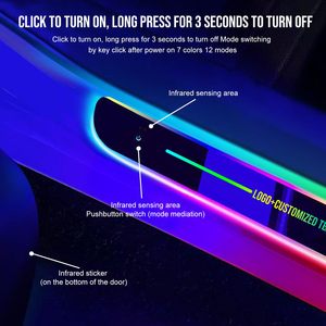 Custom <strong>Logo</strong> 7 Color <strong>LED</strong> Car Welcome Door Sill Courtesy Lights Wireless Ambient Sensing USB Charging 5W Power New Condition - Product Image 5