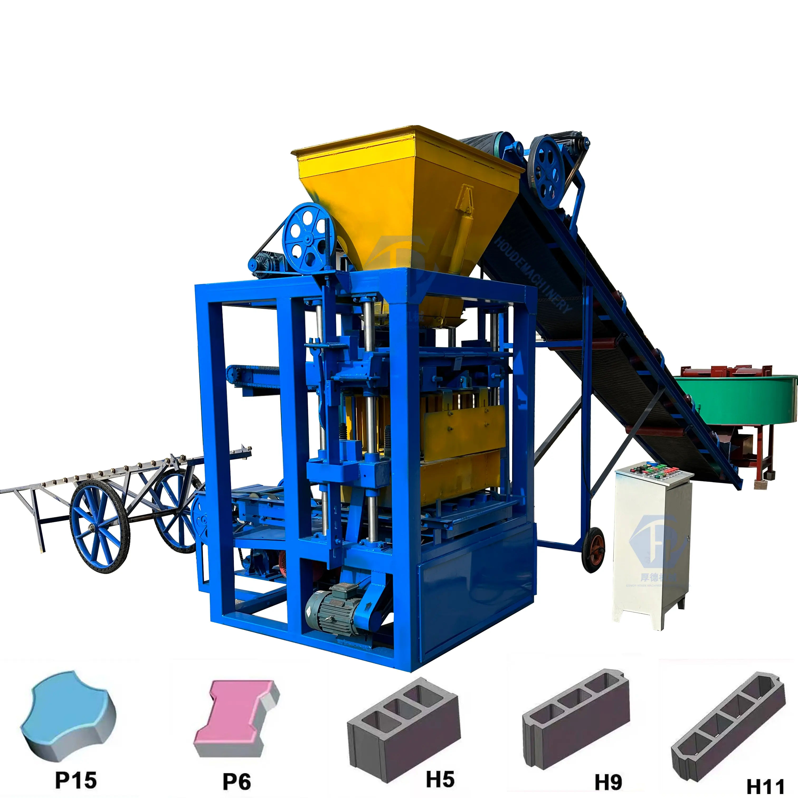 Industries Machines of Brick Machine QT4-26 Small Scale Brick Cement Hollow Block Making Machine